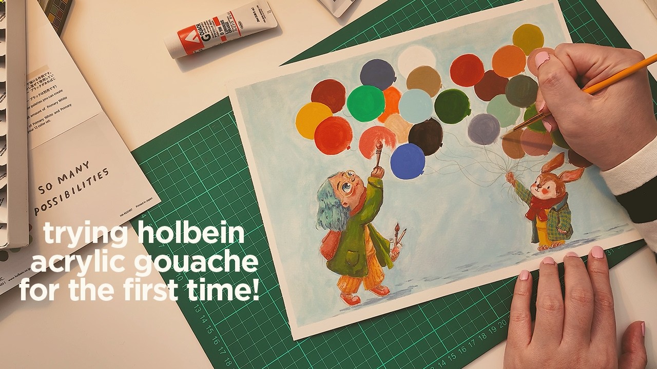 🎨 Trying Holbein Acrylic Gouache x Rebecca Green for the First Time – New Favorite?! ✨ | Episode 4