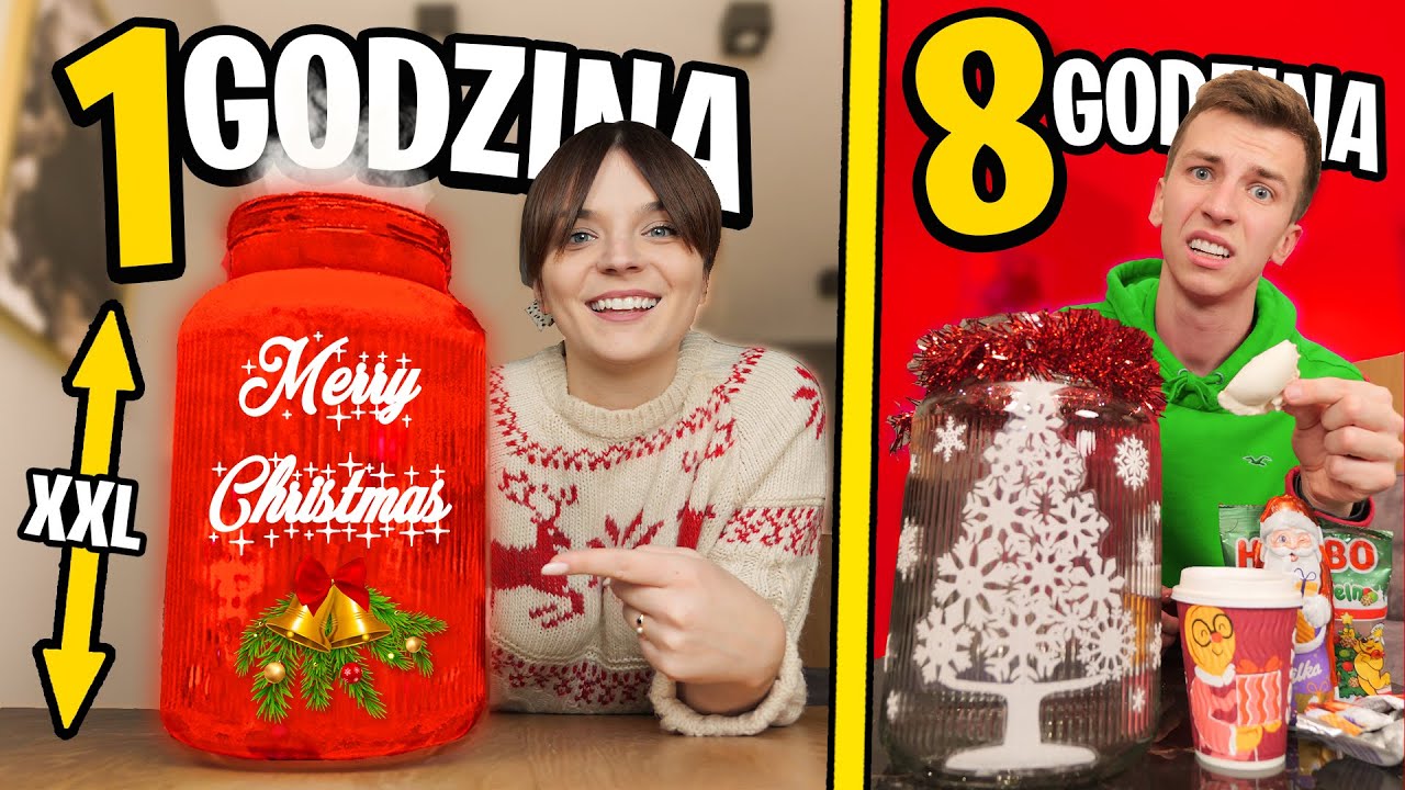 KTO SZYBCIEJ ZJE SŁOIK XXL ŚWIĄTECZNYCH RZECZY WYGRYWA!