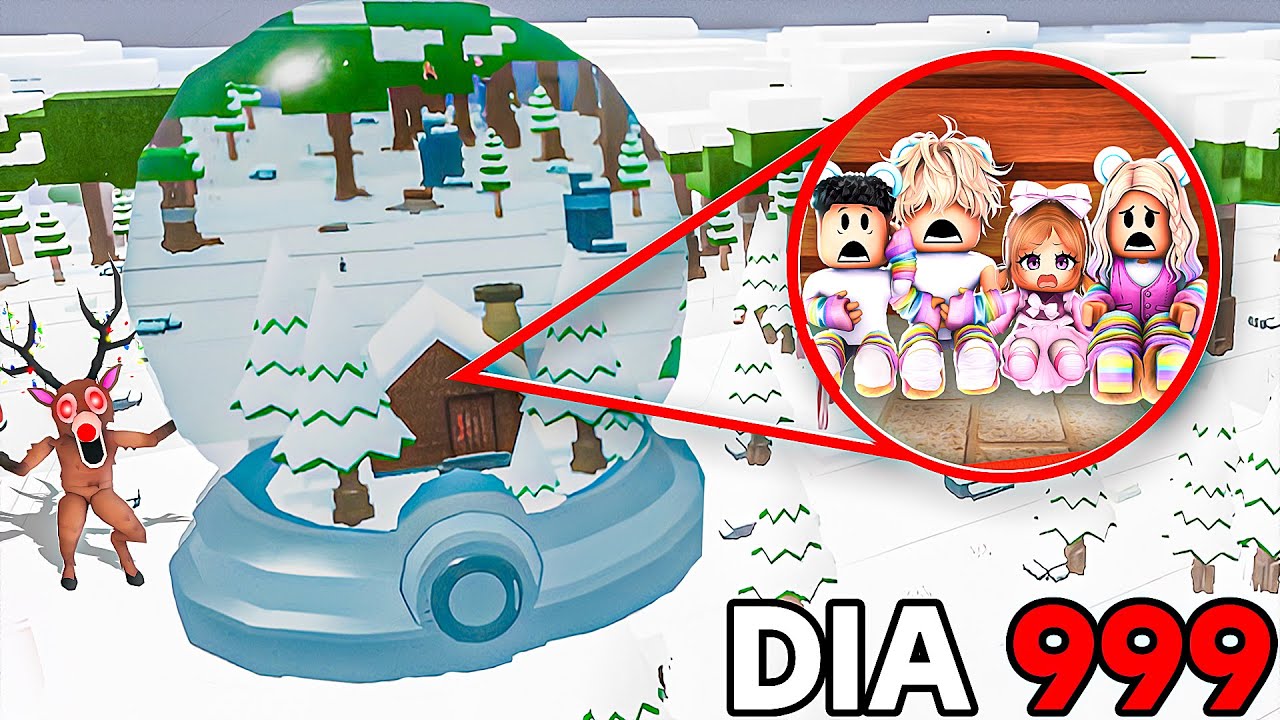 SOBREVIVENDO 99 NOITES NA FLORESTA EM UM GLOBO DE NEVE