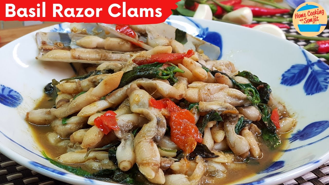 Stir Fried Thai Basil Razor Clams Recipe