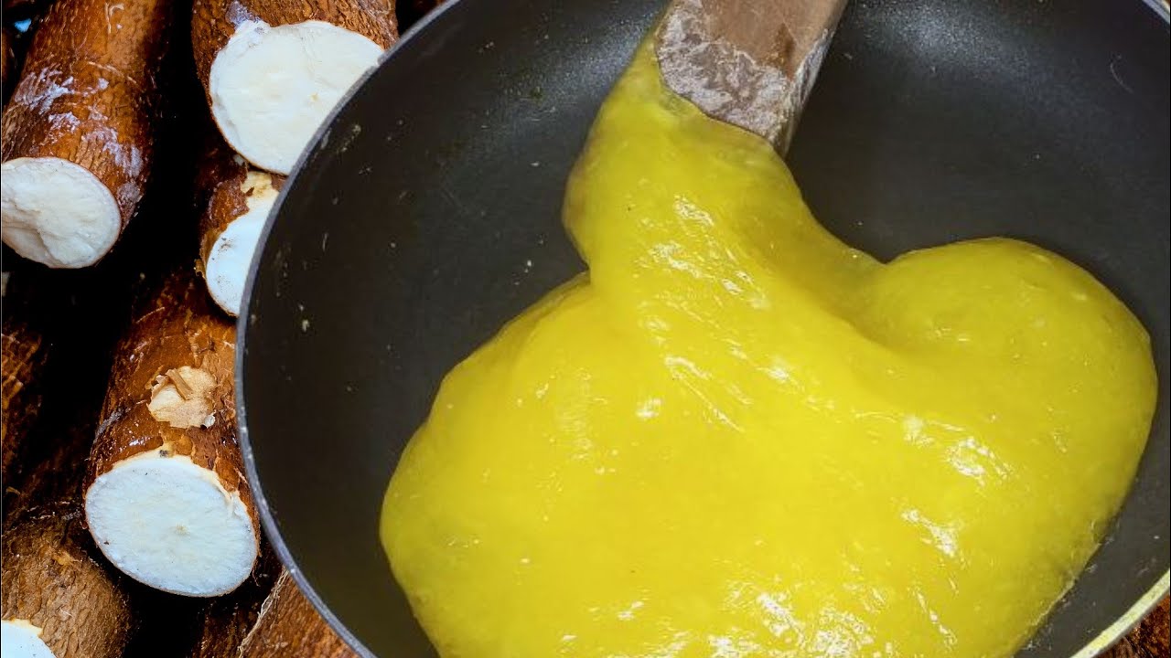 how to prepare cassava starch swallow || fufu with cassava starch