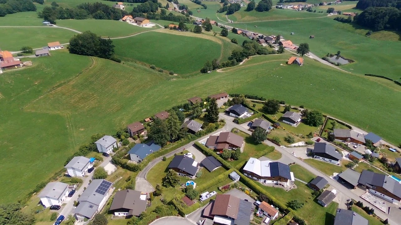 Switzerland, Plasselb Freiburg FR Drohnenflug