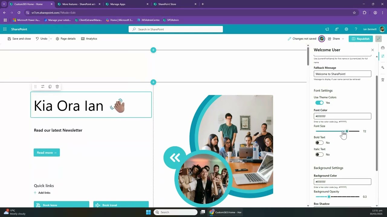 👋 Make your SharePoint Intranet feel like home with a welcome webpart