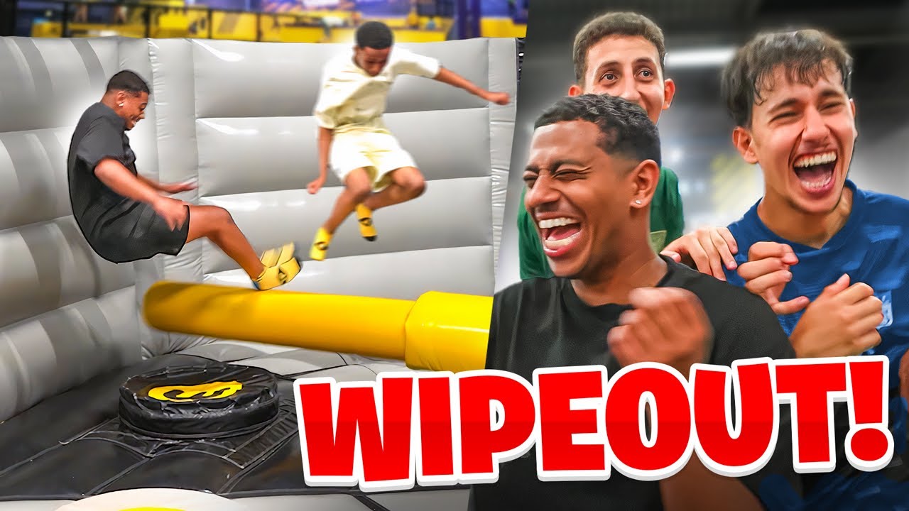 Wij Deden WipeOut in een Trampoline park!😭😂