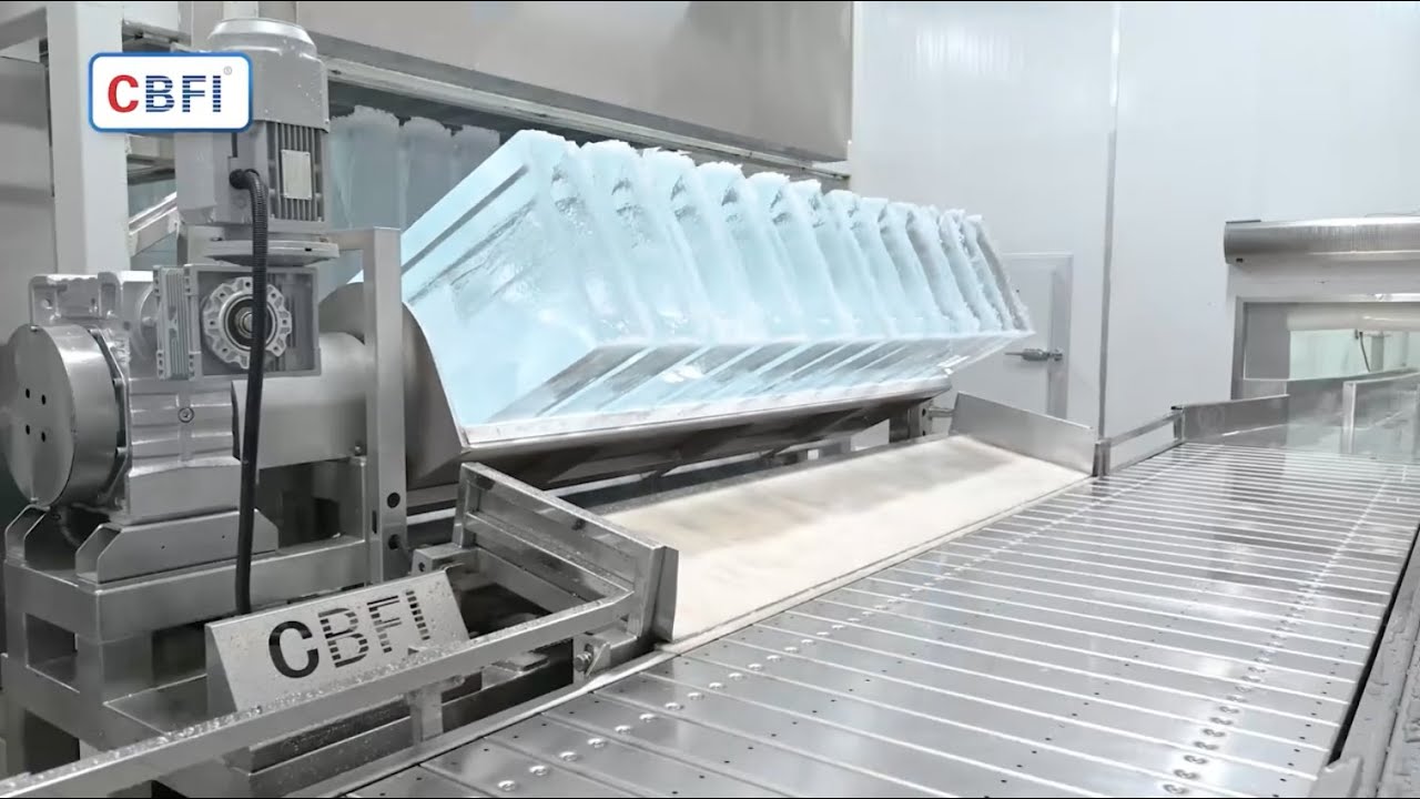 #CBFI 120tons pure ice block production line with the ice cup production line