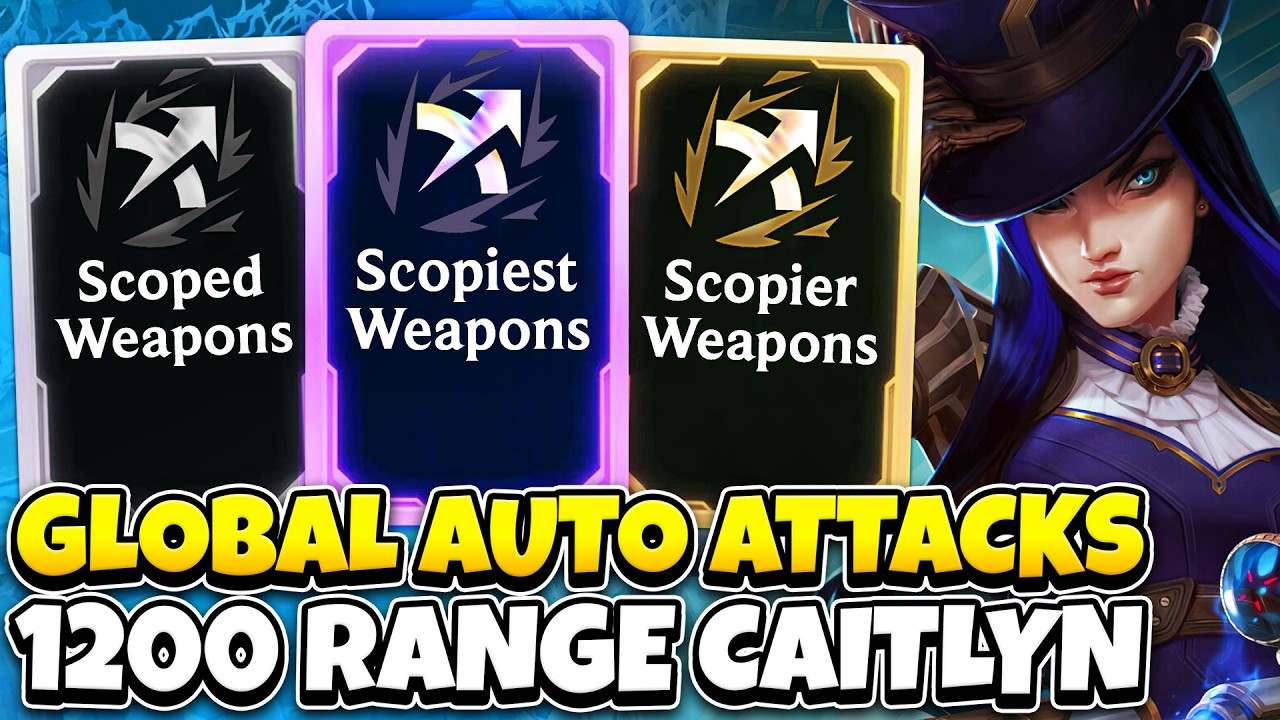 Max Possible Range: 1,200 Range Caitlyn - All 3 Scoped Weapons | ARAM Mayhem