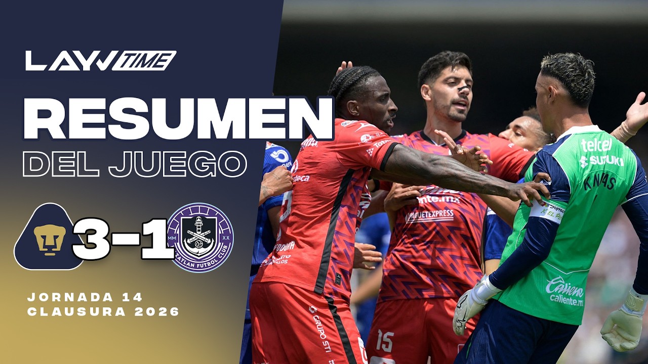 PUMAS VS MAZATL&Aacute;N | RESUMEN Y GOLES | JORNADA 14 | LAYVTIME