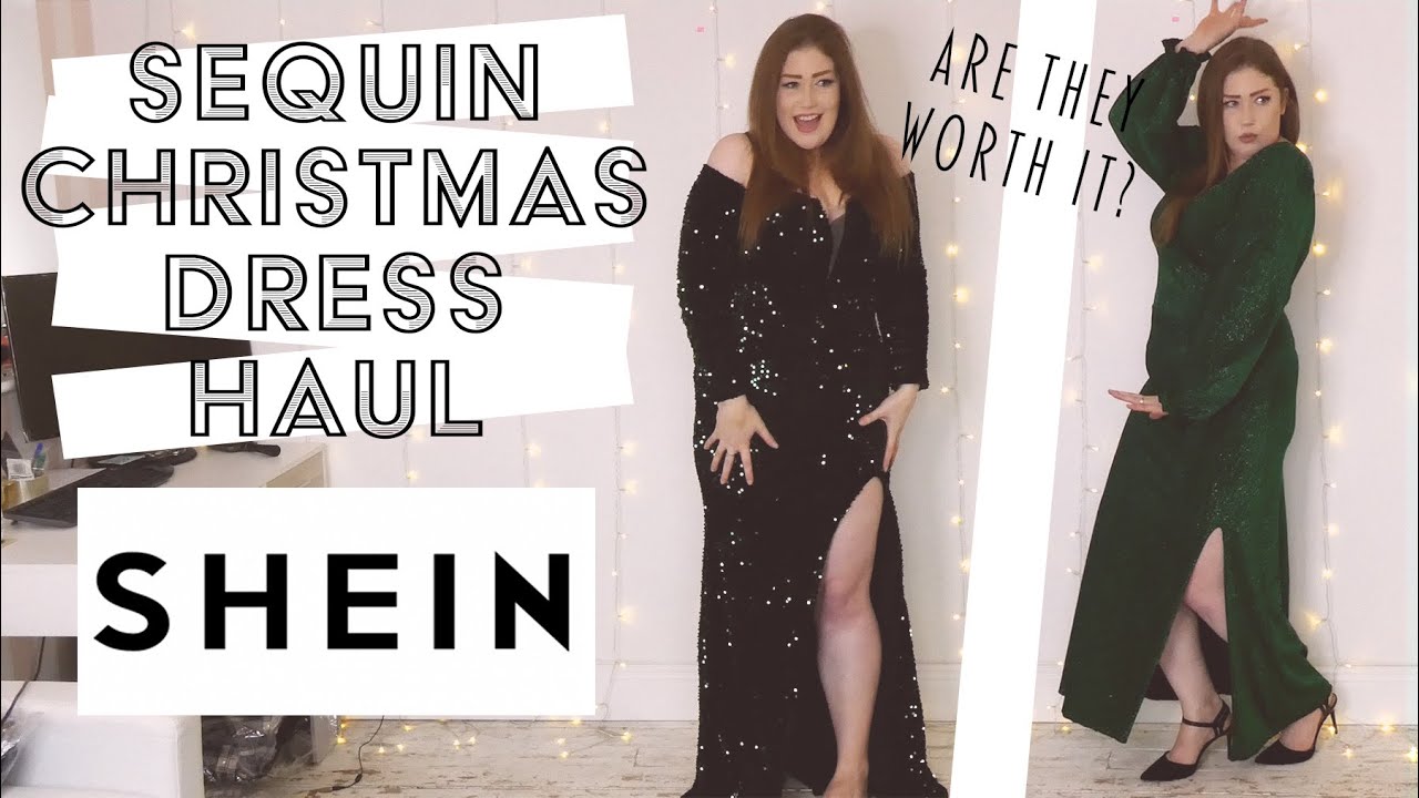 SHEIN SEQUIN SPARKLY DRESS HAUL | CHRISTMAS DRESSES | FESTIVE PARTY DRESS TRY ON