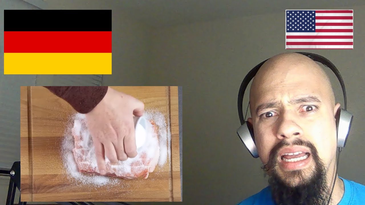 American Reacts To How to make CRUNCHY GERMAN PORK CRUST ROAST