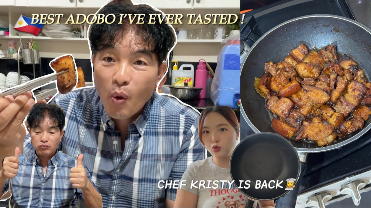 Cooking Adobo for My Korean Family *The Most Traditional Filipino Food*