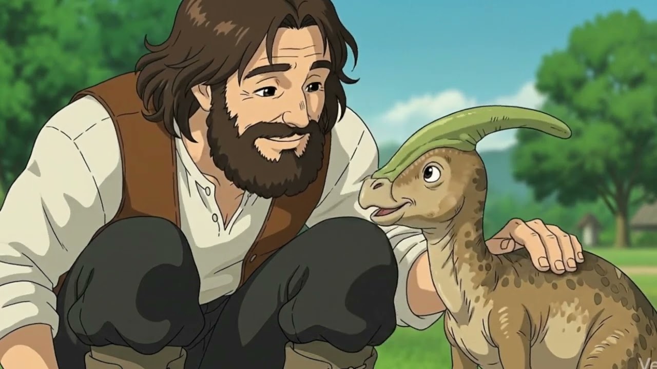 A Peaceful Day with Dinosaurs | Studio Ghibli Inspired Fantasy Story