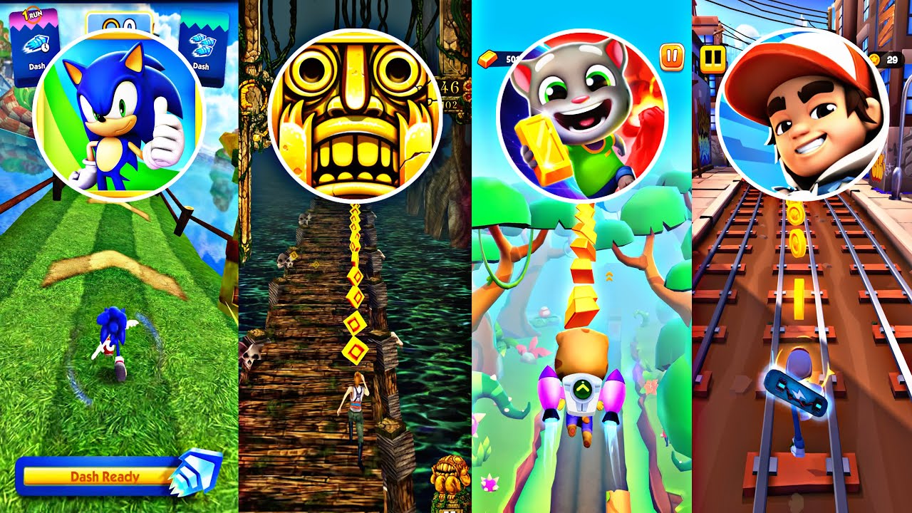 Sonic Dash 🆚 Temple Run 🆚 Tom Time Rush 🆚 Subway City 