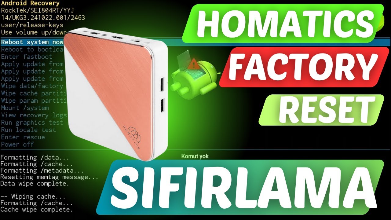 Homatics Box Cihaz Sıfırlama Fabrika Ayarları Factory Reset Hard Reset