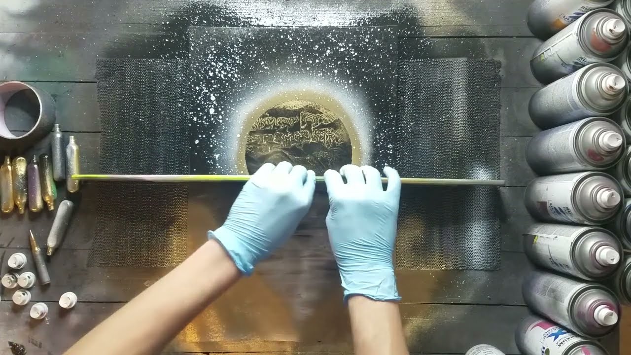 Golden Horizon - Spray Paint Art - ASMR - Full