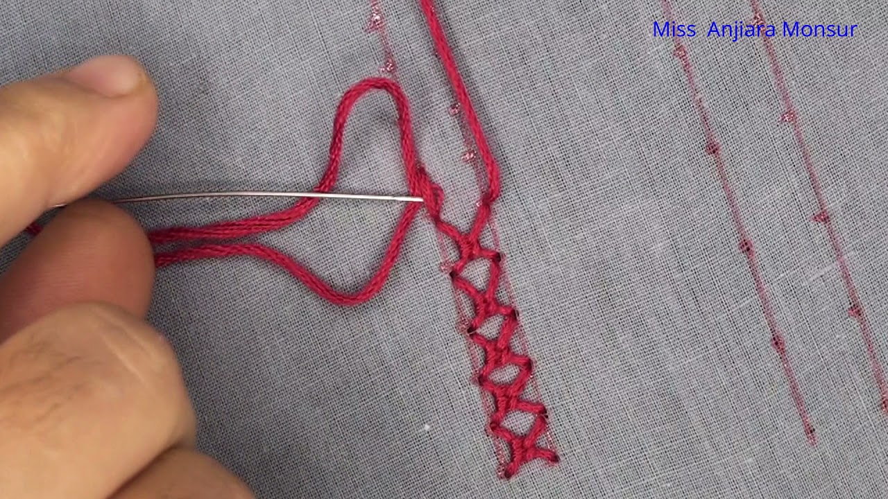 Sorbello Stitch Tutorial, Hand Embroidery Sorbello Stitch, Basic Embroidery Stitch tutorial