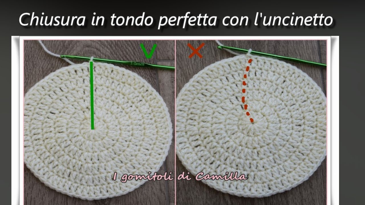 Come chiudere la lavorazione in tondo all'uncinetto