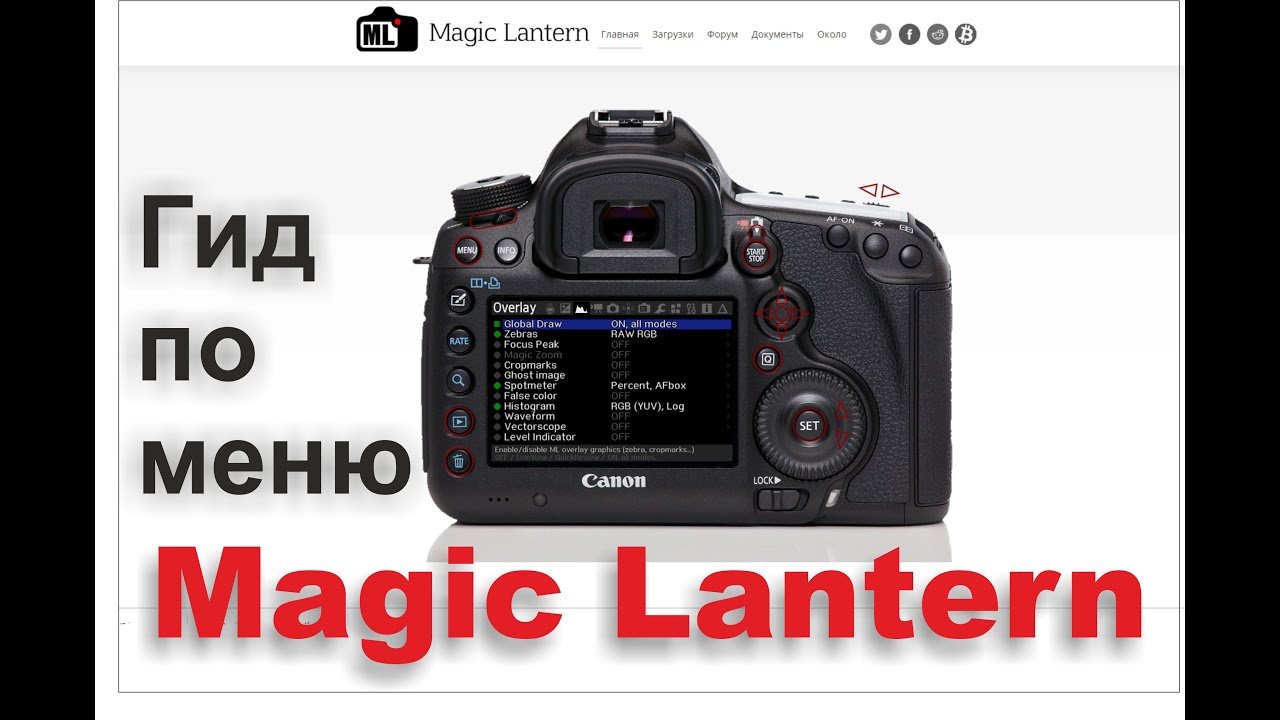Краткий гид по меню Magic Lantern * Canon DSLR Raw Video