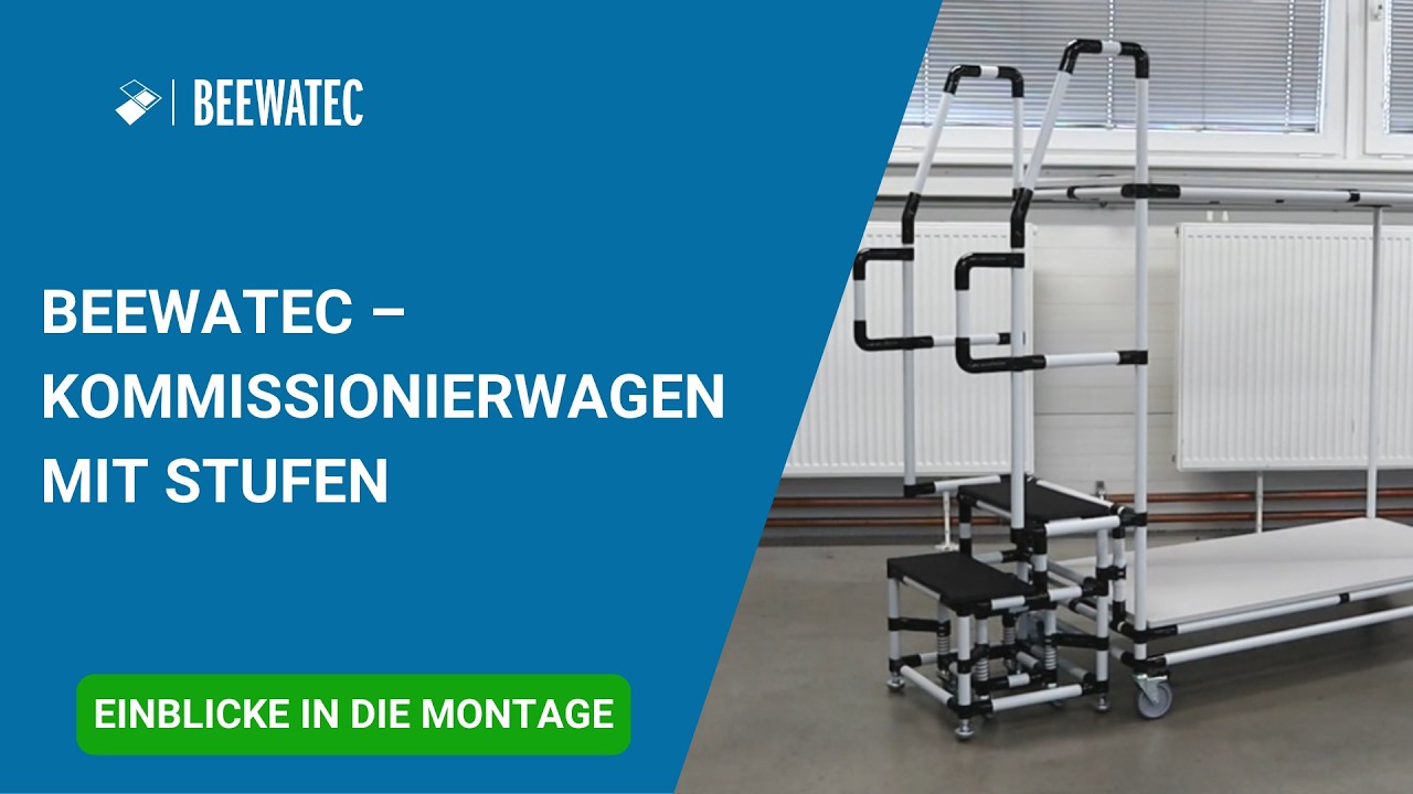 BEEWATEC – Kommissionierwagen mit Stufen | Picking cart with steps