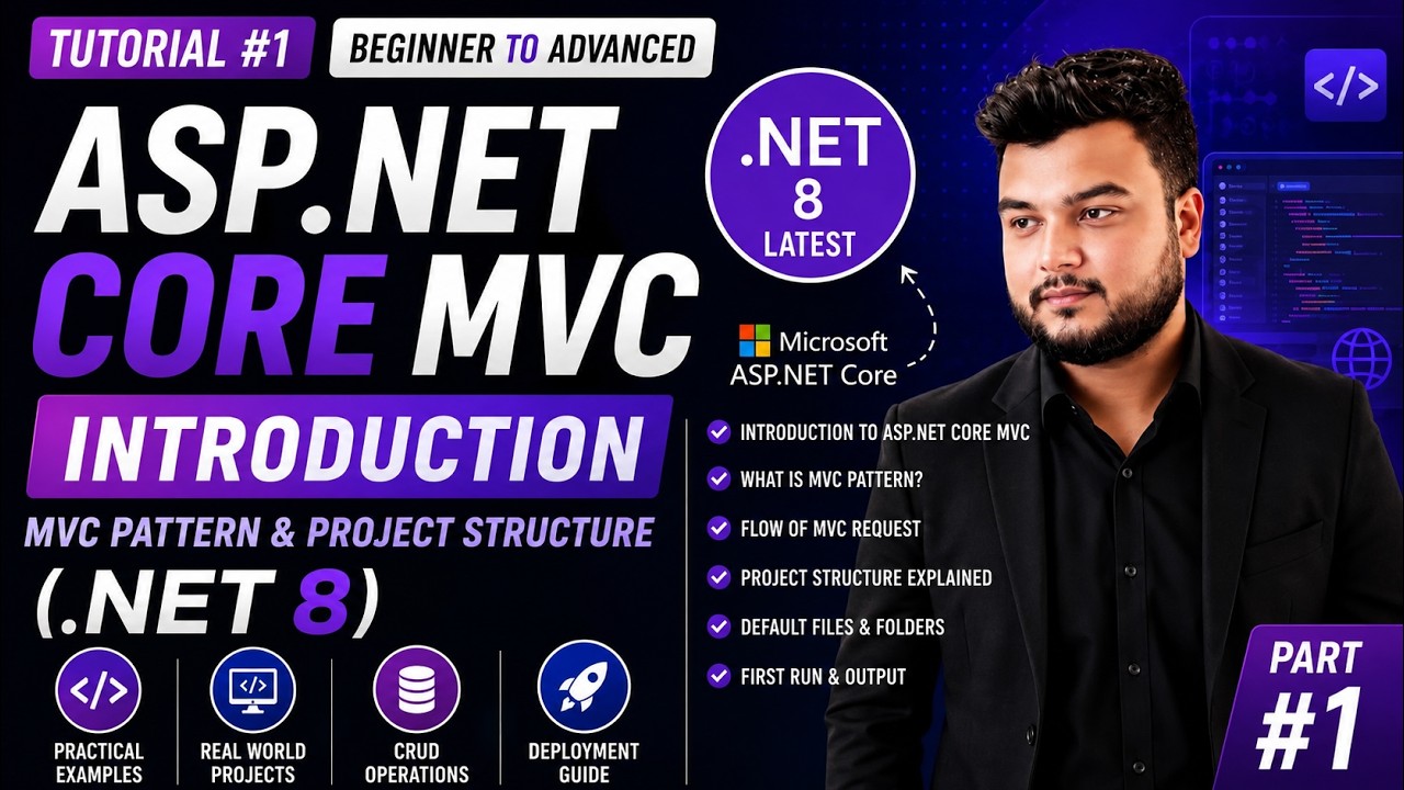 ASP.NET Core MVC Tutorial #1 - Introduction, MVC Pattern & Project Structure | .NET 8