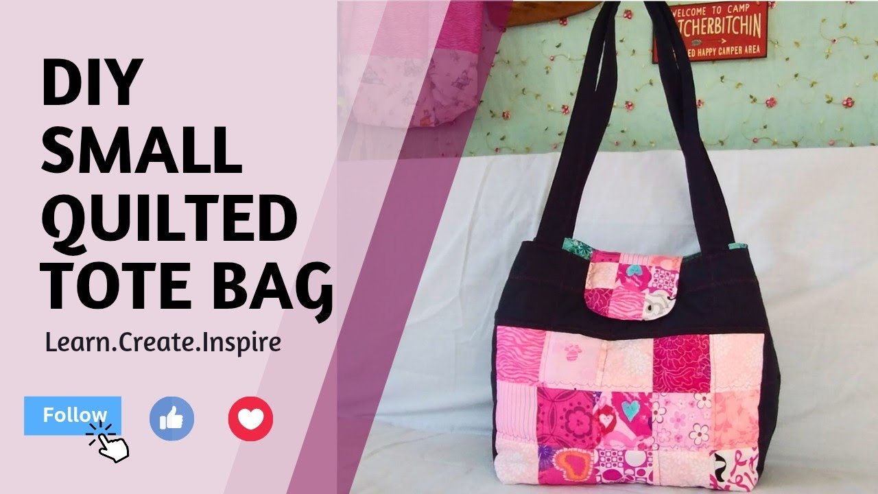 DIY Quilted Small Tote Bag/Tote Bag Idea/Sew Your Own Tote Bag