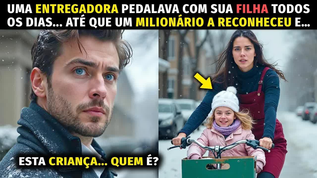 A ENTREGADORA PEDALAVA COM SUA FILHA TODOS OS DIAS... ATÉ QUE UM MILIONÁRIO A RECONHECEU E PERGUNTOU