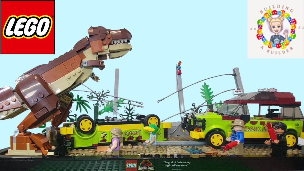 Iconic Jurassic Park Scene - T. Rex Breakout (76956) Build - LEGO Jurassic World