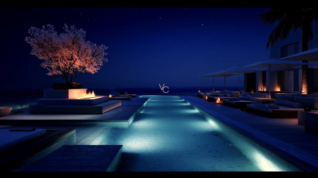 𝙗𝙡𝙤𝙨𝙨𝙤𝙢 ✧ Relaxing Guitar (~20 mins. → sea) · Ocean Waves · Night Resort · Peaceful Background