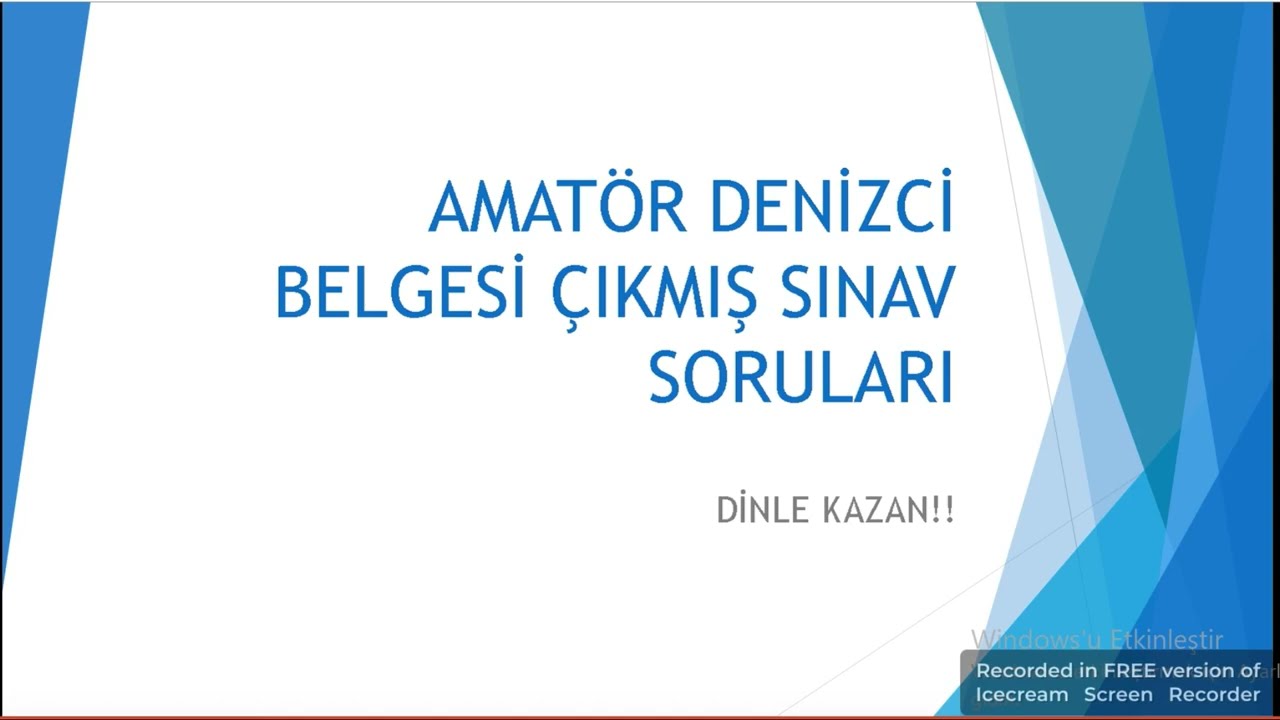 ADB (AMATÖR DENİZCİ BELGESİ) ÇIKMIŞ SINAV SORULARI DİNLE KAZAN‼️2.DERS VİDEOSU 👇