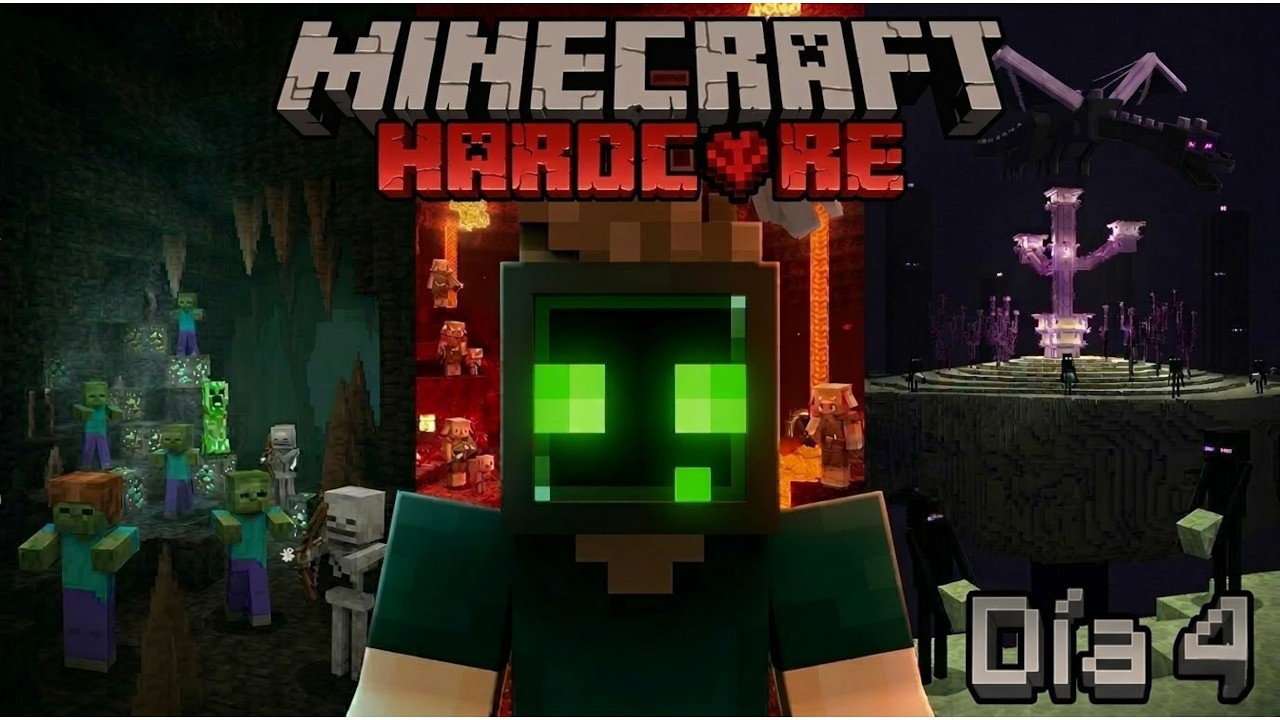 minecraft Harcore Día 4 - Hoy nos ponemos serios, 1 vida 3 dimensiones