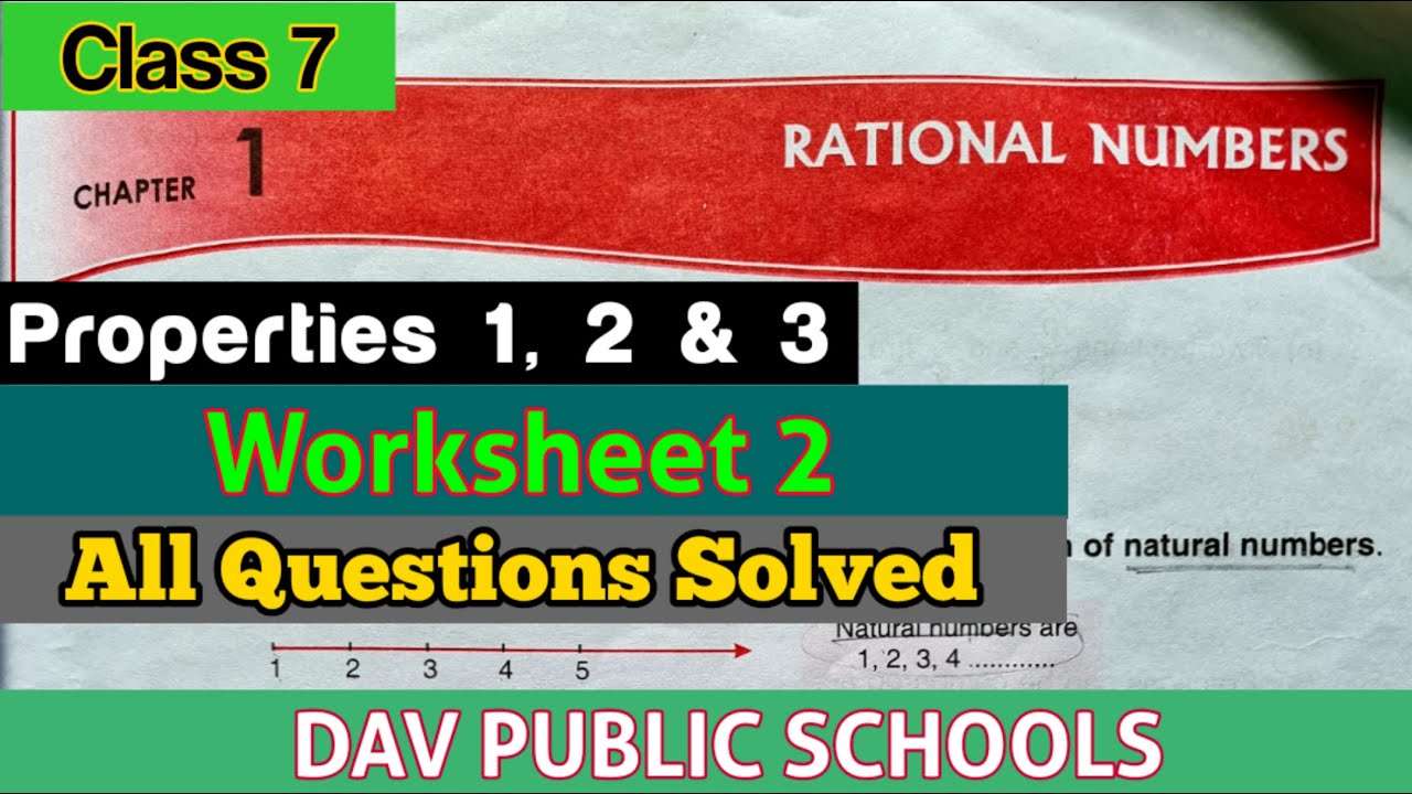 DAV class 7 maths chapter 1 worksheet 2 - all questions