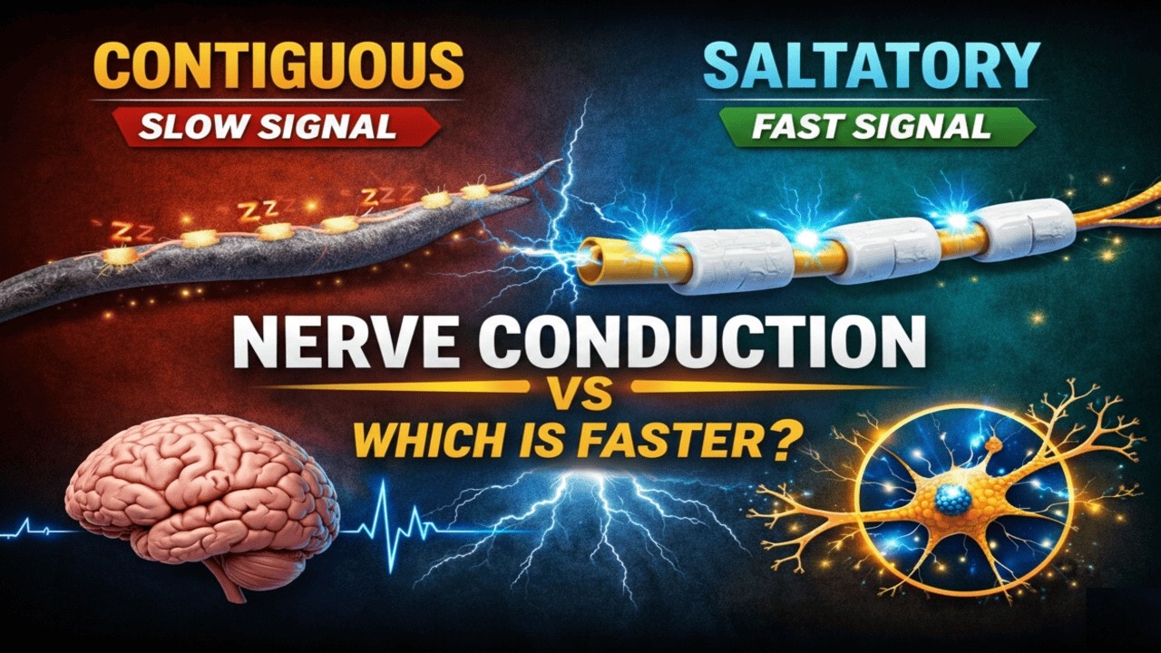 How Nerves Send Signals: Contiguous vs Saltatory Conduction