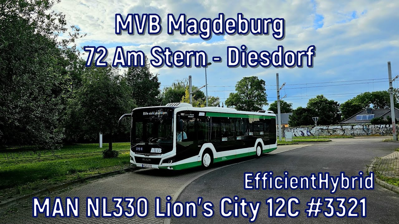 MVB Magdeburg - Linie 72, MAN NL330 Lion's City 12C EfficientHybrid #3321