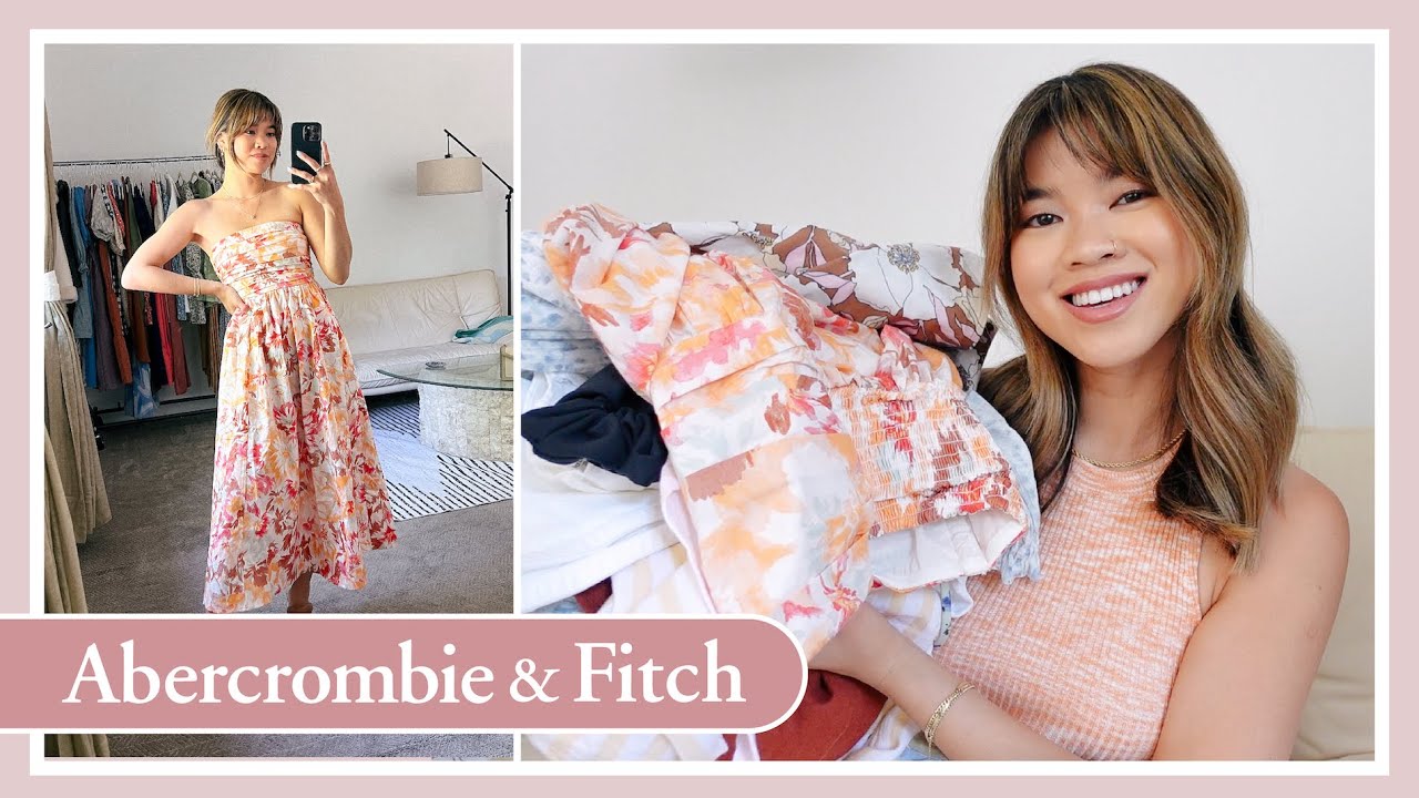 Huge Abercrombie Summer Try On Haul | cute swimsuits, wedding guest dresses, shorts, activewear, etc