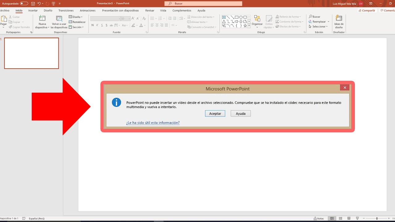 Error Power Point no puede insertar un video (SOLUCIÓN 2025)