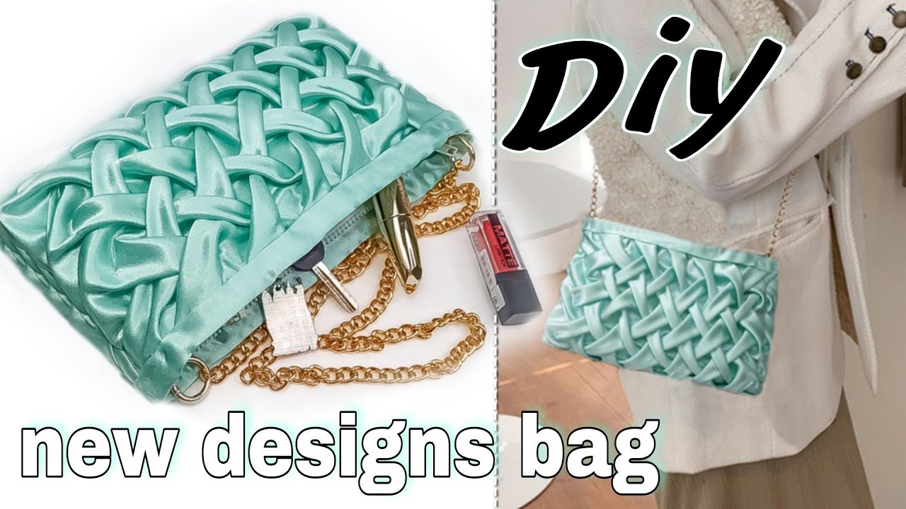 DIY CLUTCH BAG Design Made of Plain Fabric//bag making tutorial