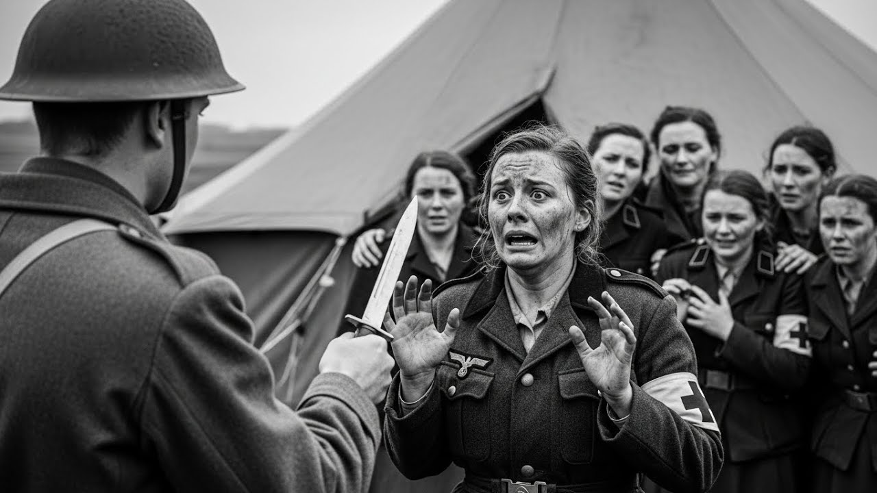 German Female POW Begged in Shock as a British Sergeant Drew His Knife