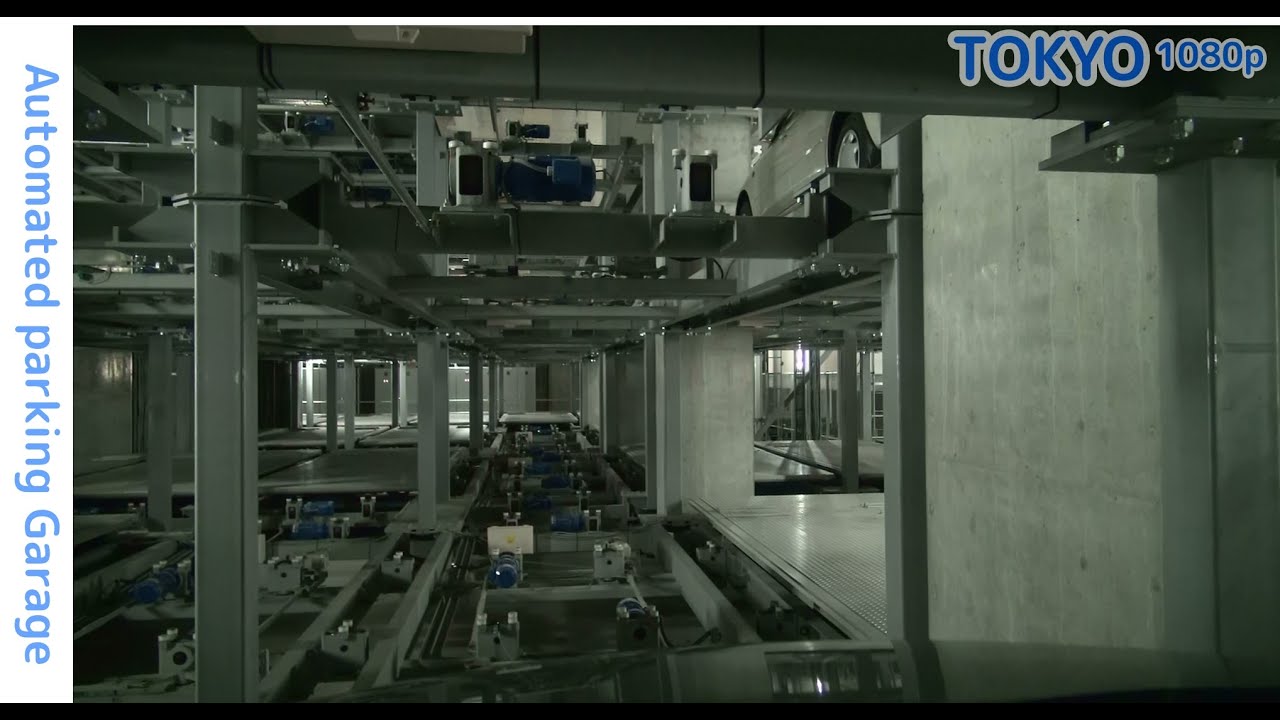 日本橋室町野村ビル機械式駐車場（水平循環式）：入口～駐車場内部～出口[ #東京23区（中央区）1080p 車載動画 2014]