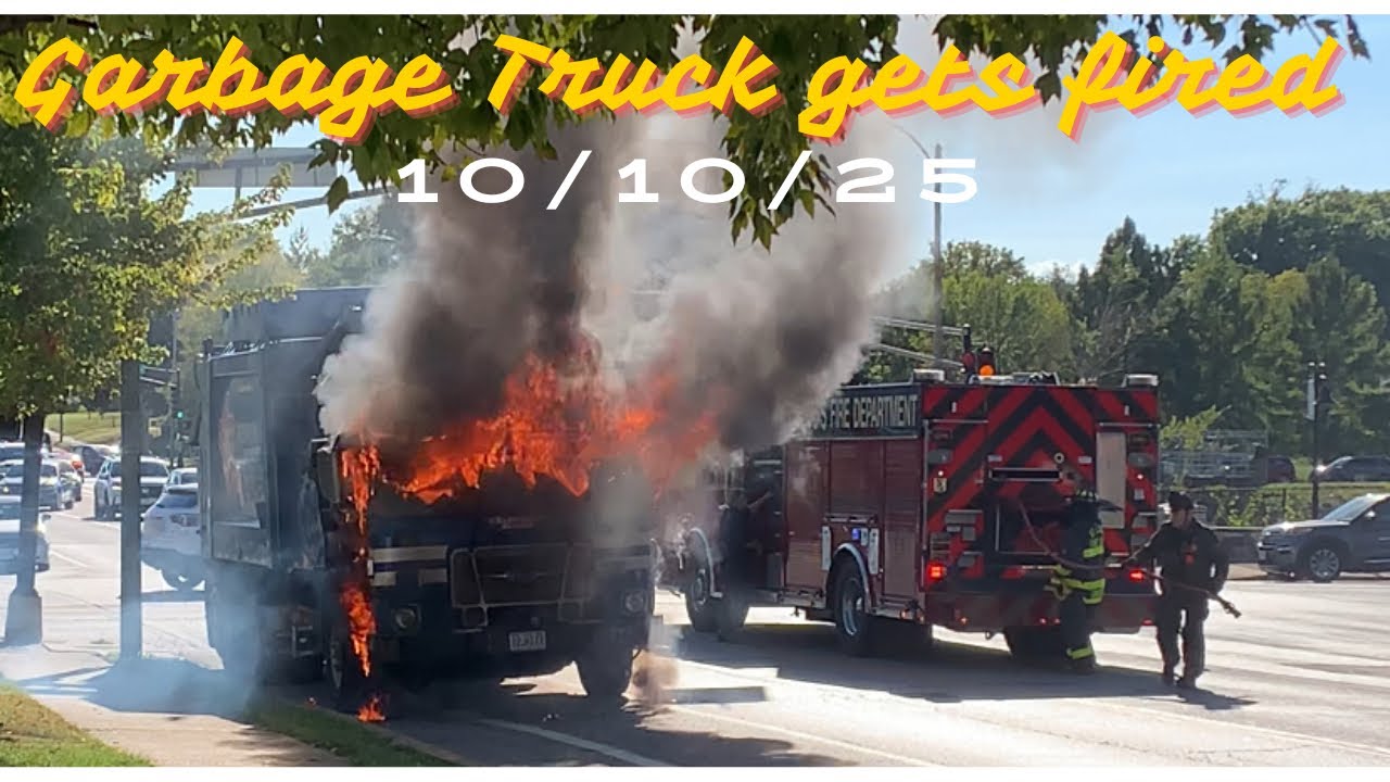 Garbage Truck Gets Fired !!! At Intersection Morgan Ford Road and Germania Ave At 4 PM Oct-10-25.