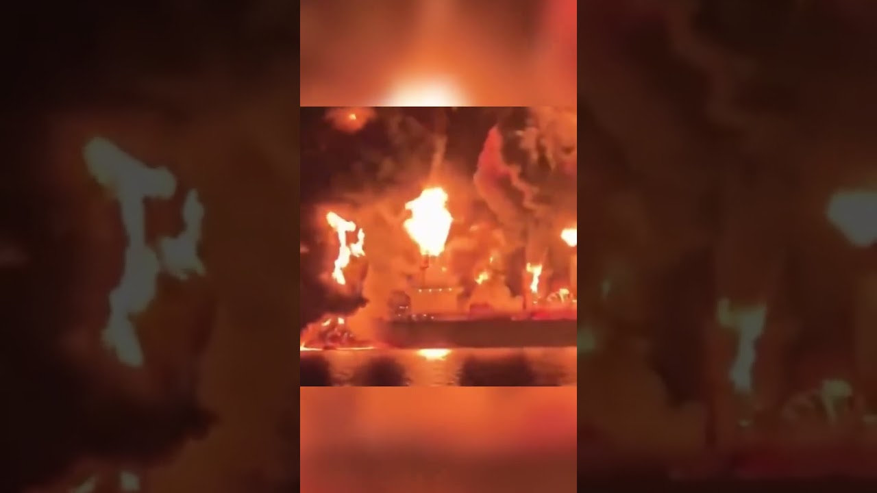 Iraqi Oil Tankers Burn After Attack by Iran in Persian Gulf