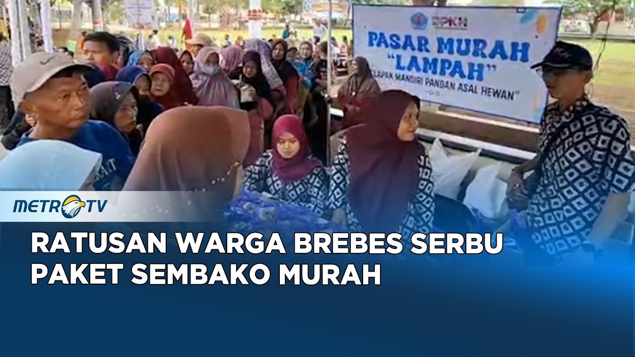 Jelang Lebaran, Ratusan Warga Brebes Serbu Paket Sembako Murah