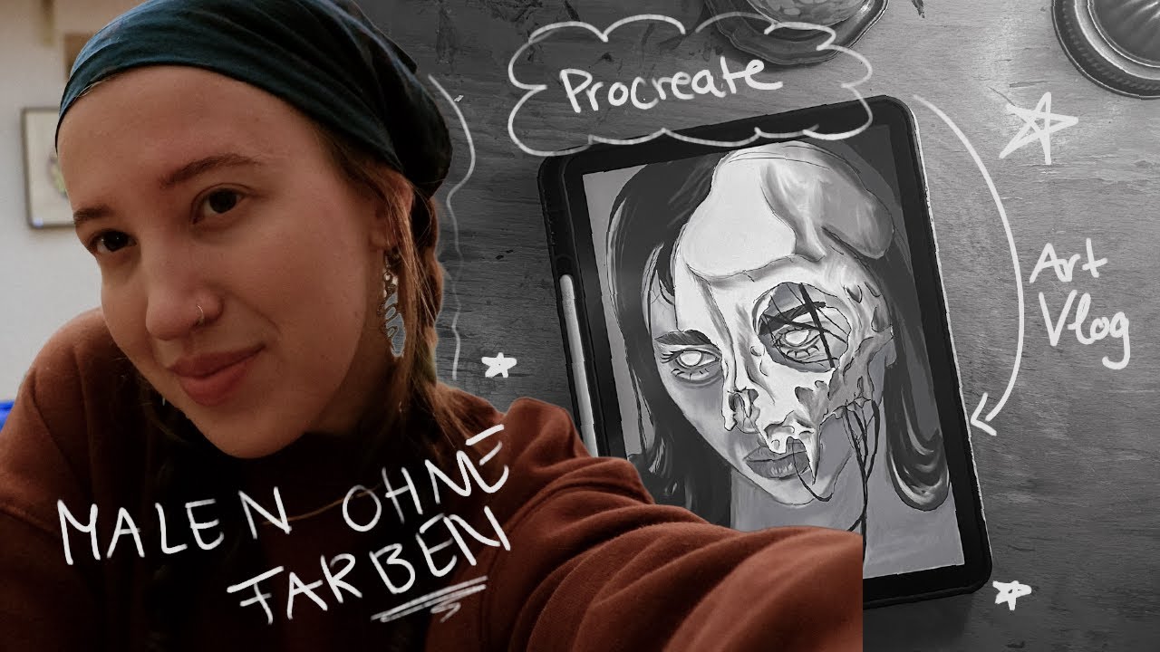 Ich male ein Bild in Procreate ohne die Farben zu sehen / Art Vlog