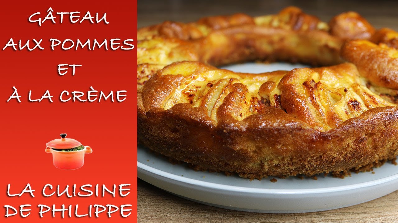 Gâteau aux pommes et à la crème