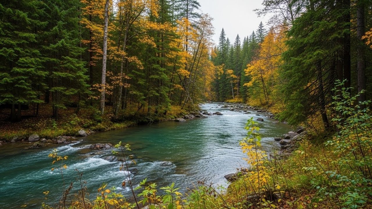 Tranquil River in Forest 🌲🌊 Relaxing Nature Ambience for Focus and Serenity #2544