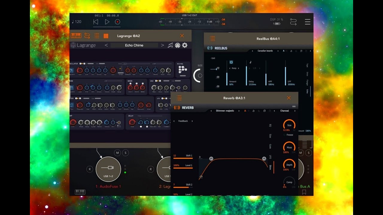 Lagrange Synth - TB Reverb - TB Reelbus - Massive Lush Ambient Pads - Tutorial for the iPad