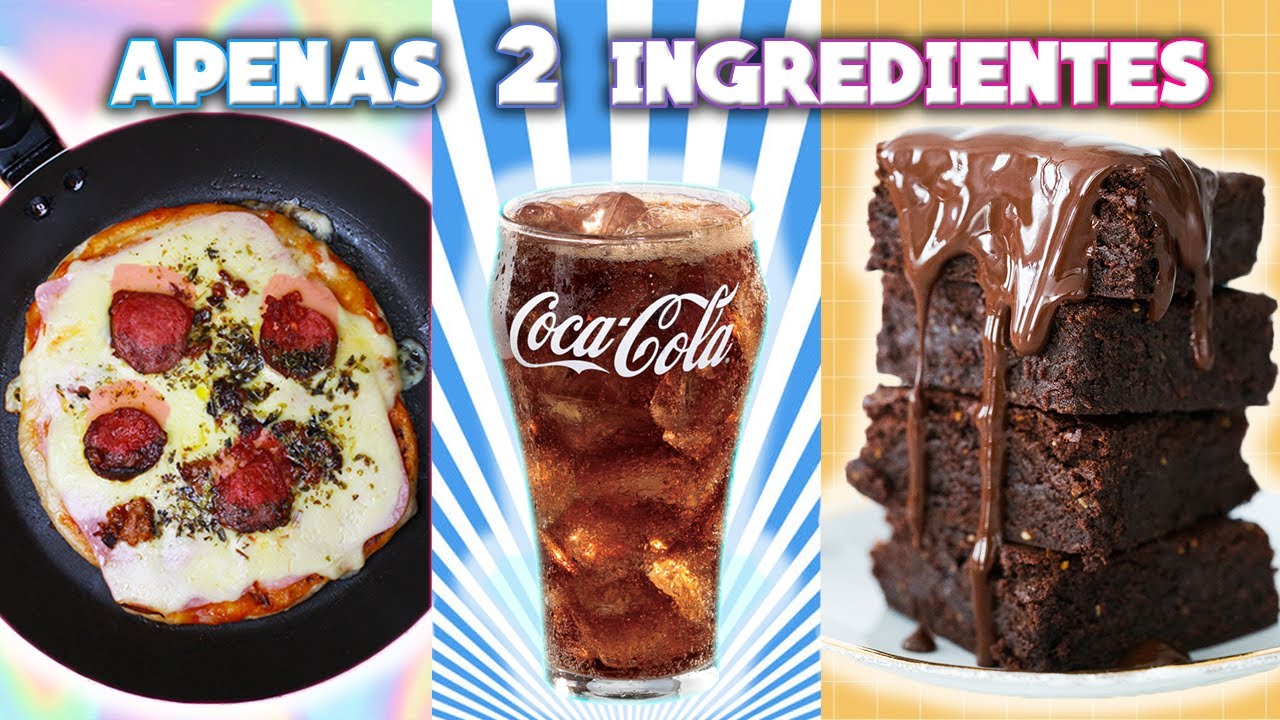 RECEITA DE PIZZA, REFRIGERANTE E BOLO COM 2 INGREDIENTES! Fácil, rápido e gostoso