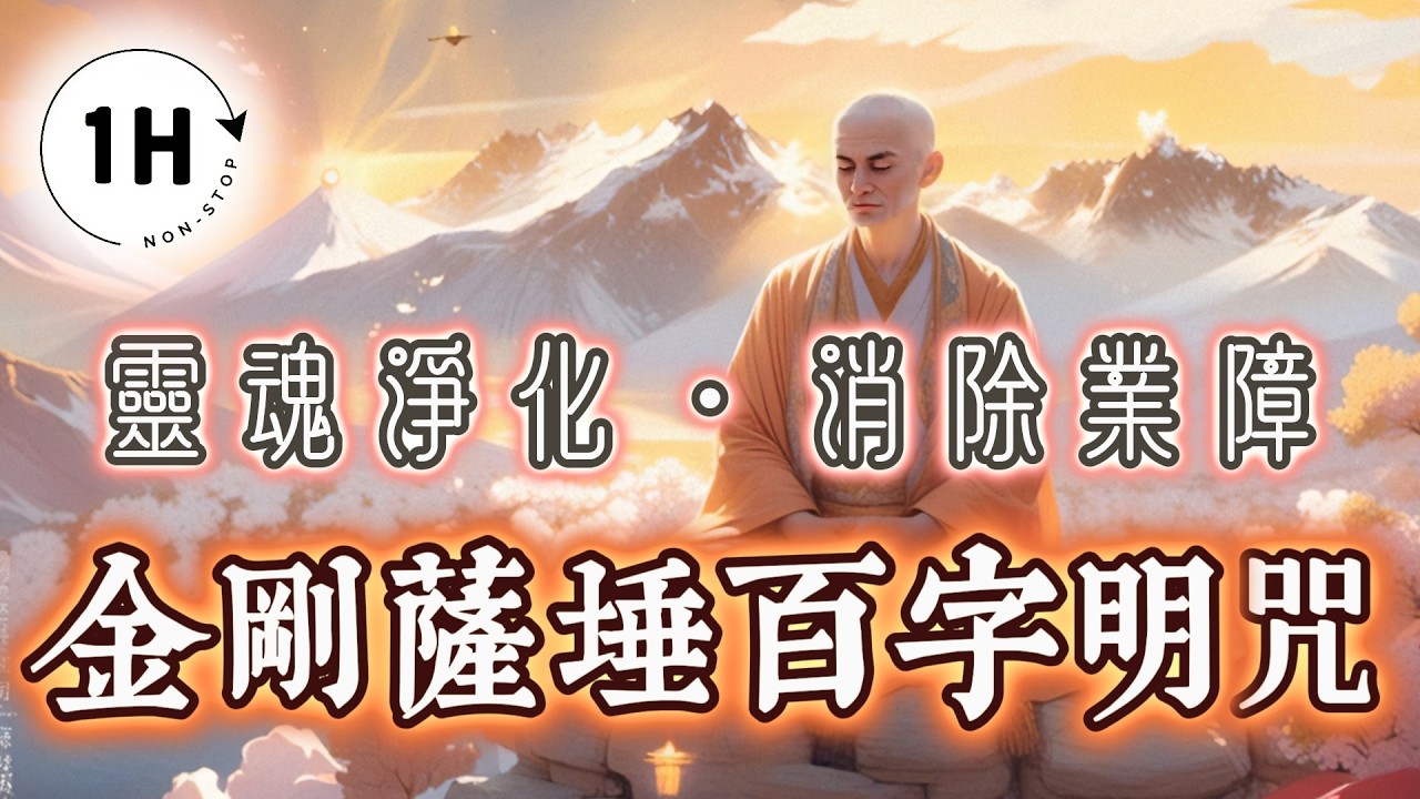 【60分鐘版】靈魂淨化，消除負能量｜沉浸式修行冥想音樂｜梵音版 - 金剛薩埵百字明咒 Vajrasattva Mantra for Inner Healing
