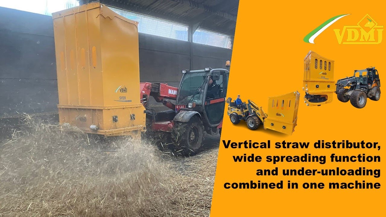 Vertical straw distributor, wide spreading function and under-unloading combined in one machine VDMJ