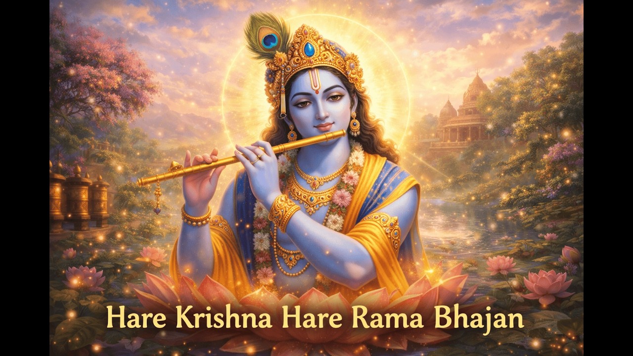 Hare Krishna Hare Rama Bhajan 🌸 Peaceful Krishna Flute Song | Divine Meditation Music