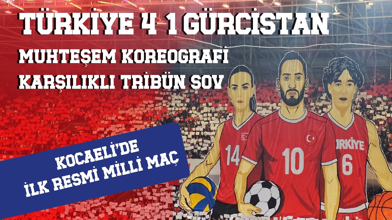 Türkiye 4-1 Gürcistan | Kocaeli'de Muhteşem Tribün ve Koreografi #türkiye #millitakım #georgia