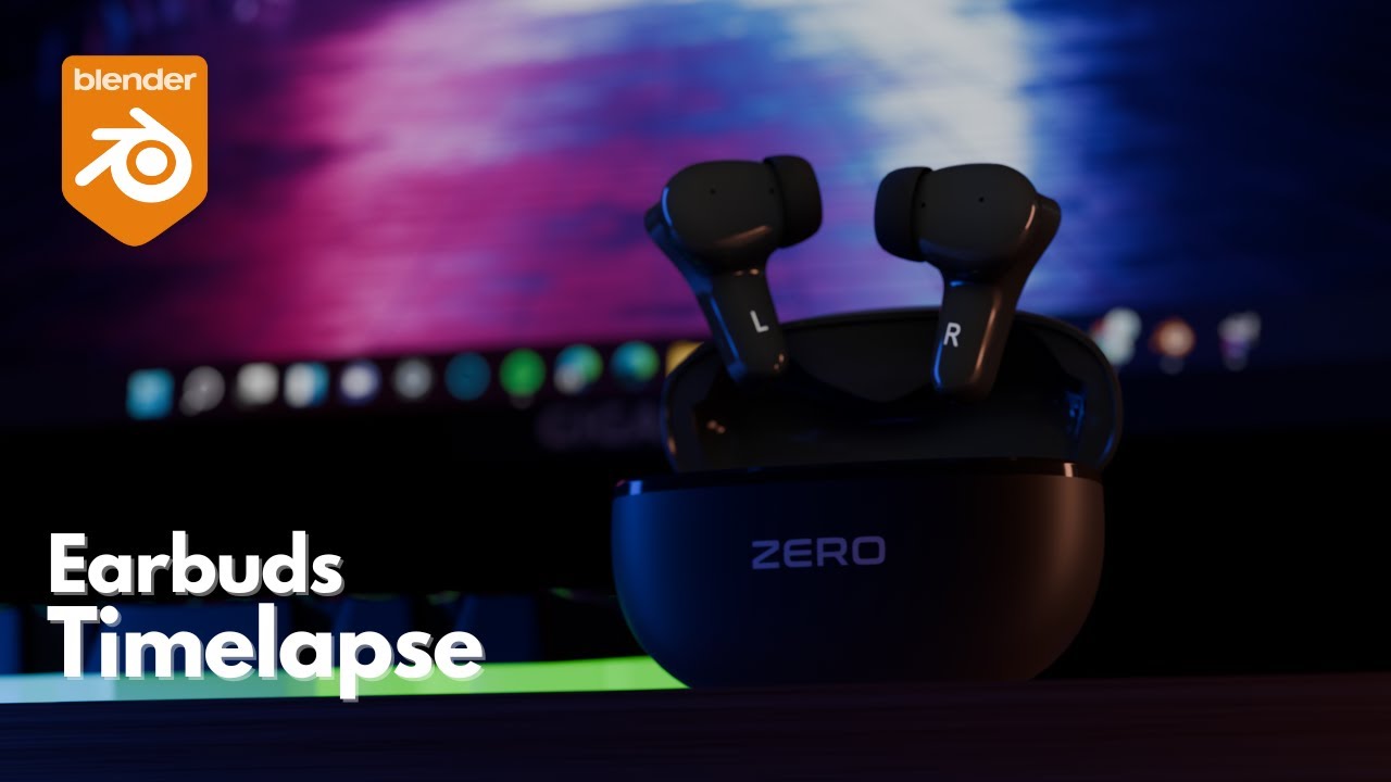 Earbuds Modelling + Lighting - Blender 4.3 Timelapse